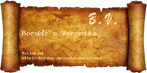 Bordás Veronika névjegykártya